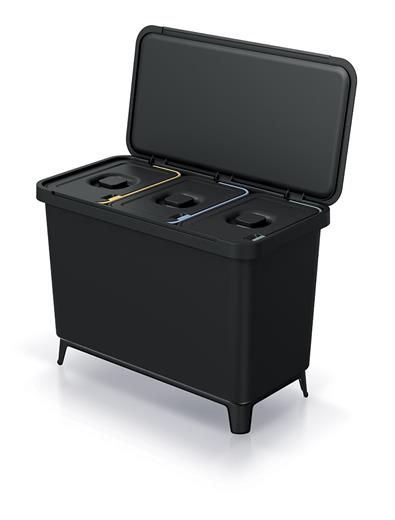 Levně Odpadkový koš Prosperplast Systema 3x10l černý