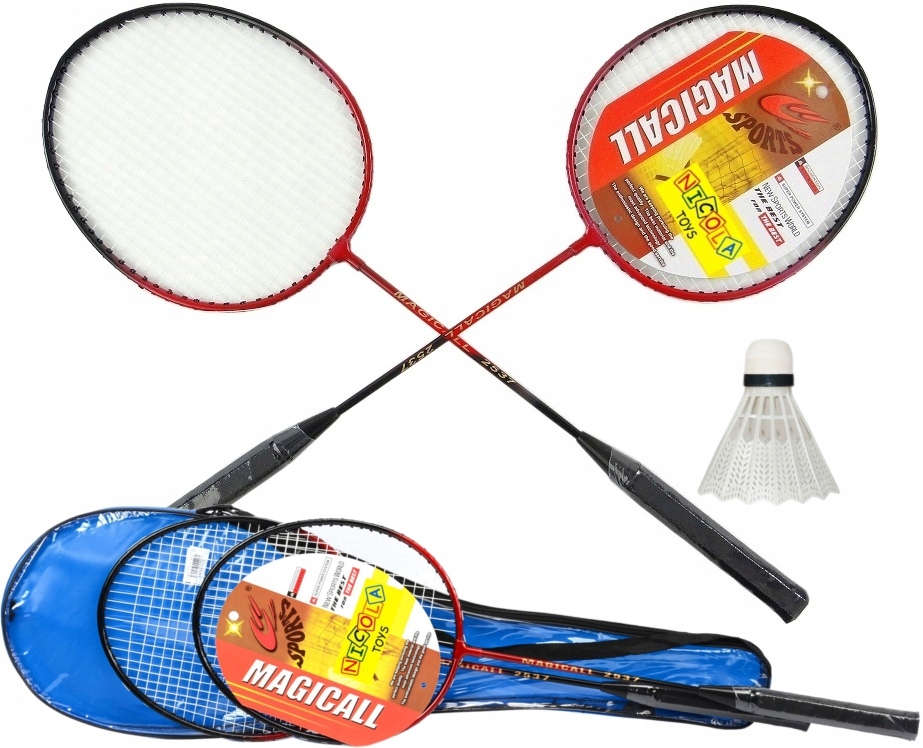 Zestaw do gry badminton rakiety paletki pokrowiec lotka 3874
