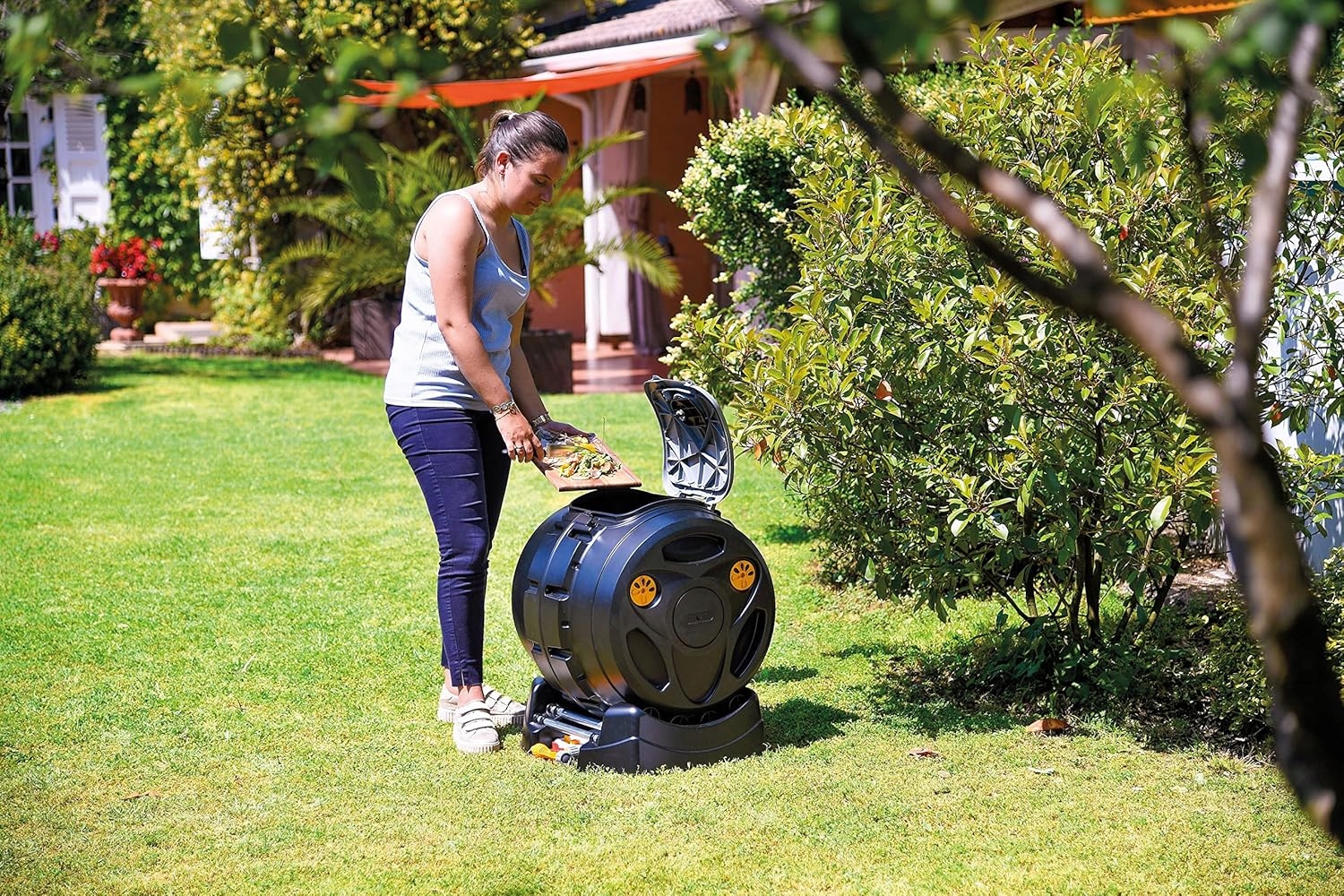 Komposto dėžė sodui, 100 l, plastikinė