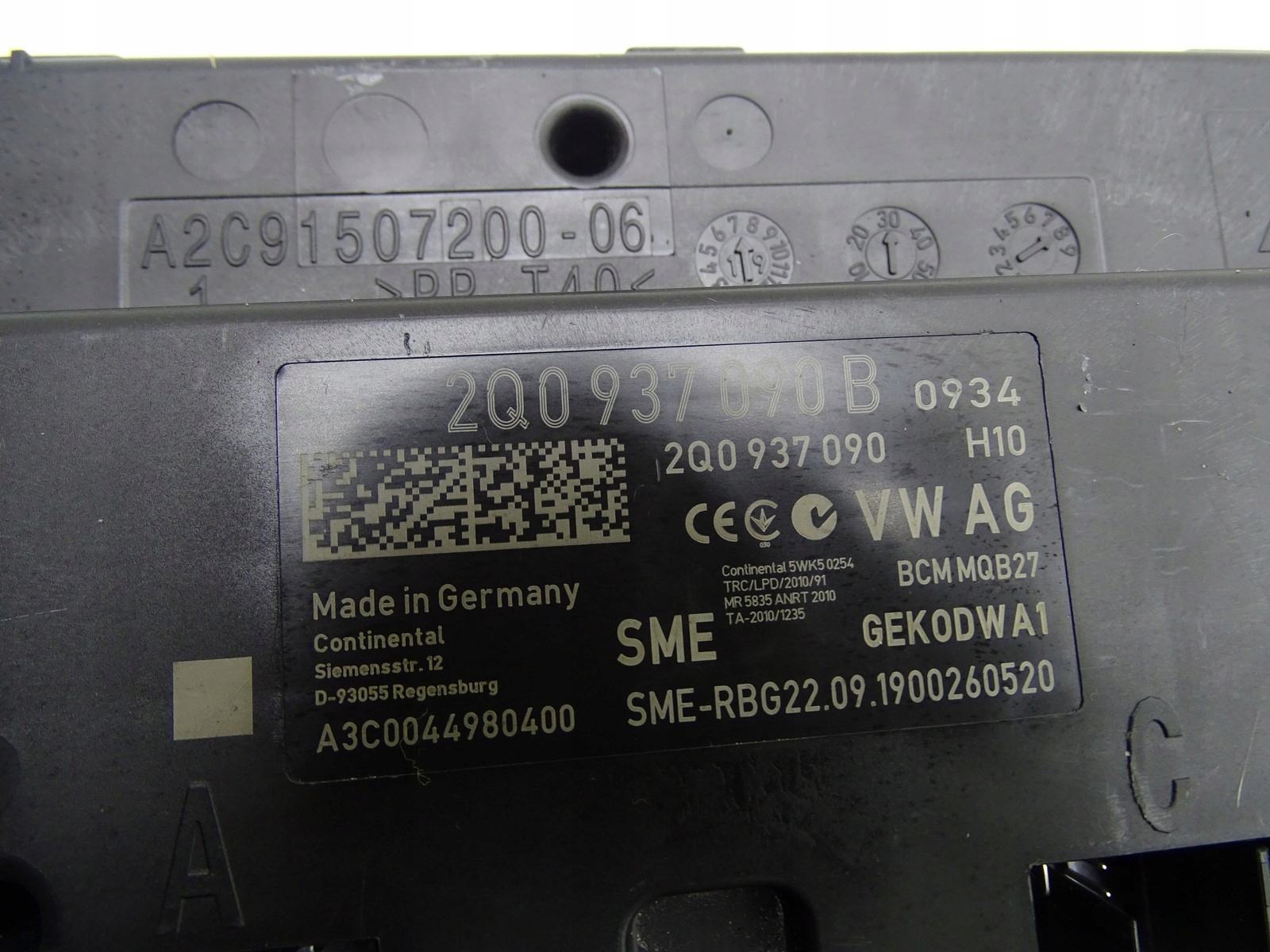 module control unit KOMFORTU SKODA FABIA III 2Q0937090B