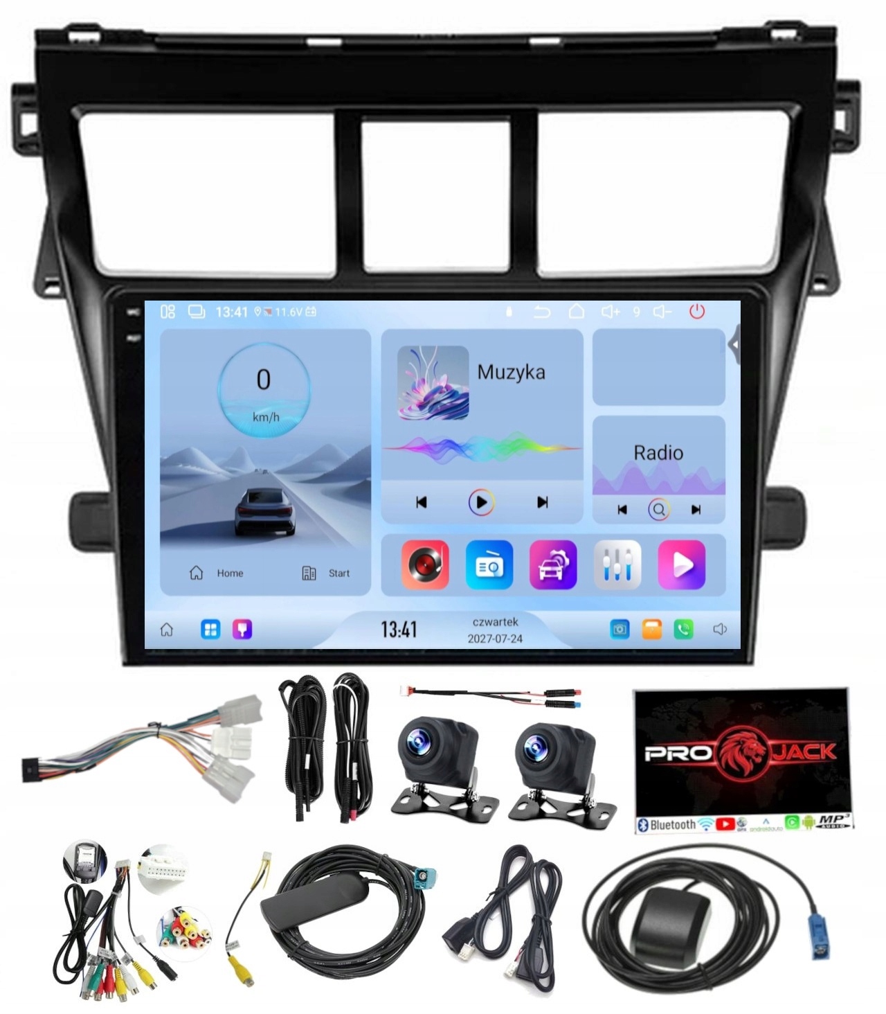 Rádio Navigácia Carplay Gps Android Toyota Yaris 2005-2012 4GB 64GB Sim
