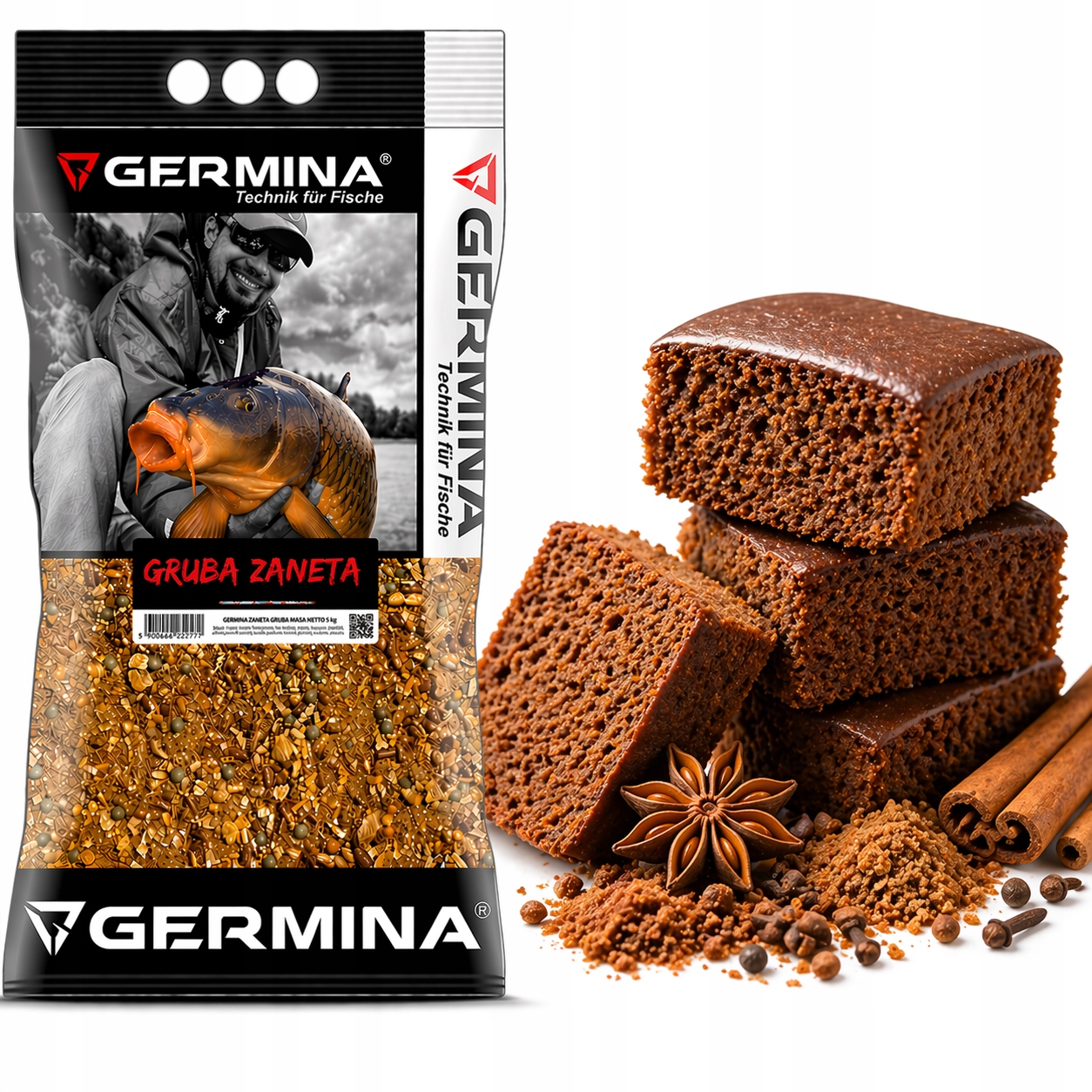 Zanęta Germina Gruba metoda spławikowa i gruntowa 5kg Piernik