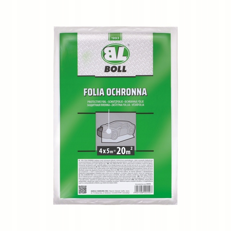 BOLL FOLIA OCHRONNA HDPE GRUBOŚĆ 0,007MM 4M X 5M (20 M2) NA POJAZD / BOLL /