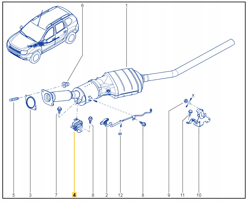 НОВАЯ ВЕШАЛКА ГЛУШИТЕЛЯ RENAULT OE 206510005R