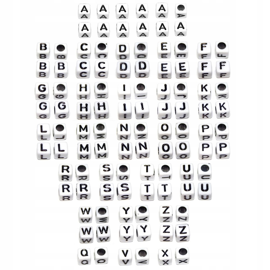 

Koraliki Literki do nawlekania Cały Alfabet A-z