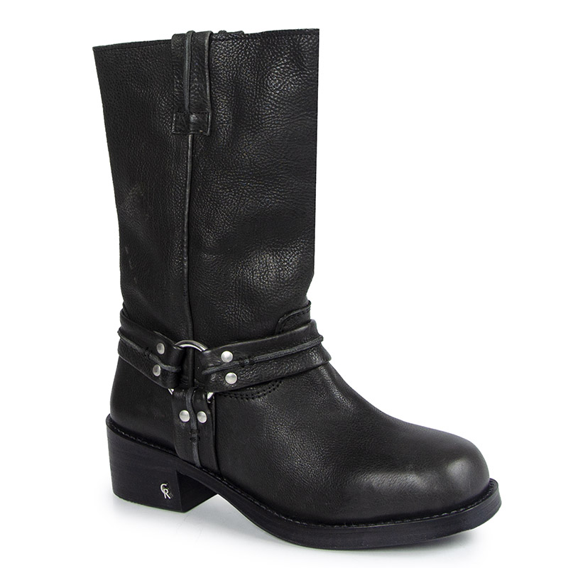 Carinii B9844 Kotníkové Boty Workery Černá Kůže 37