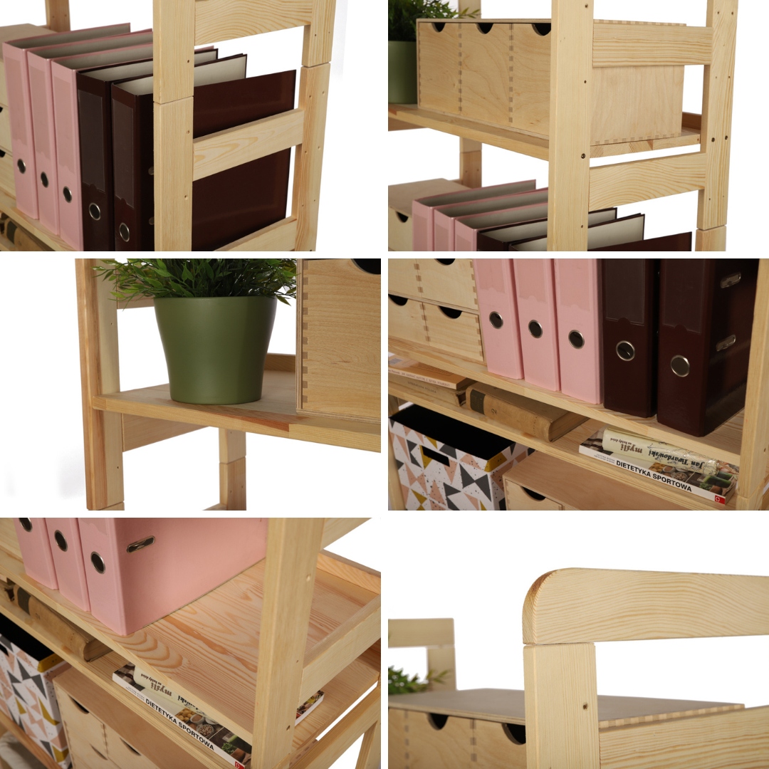 Regał na książki Modułowy BERDO 38,4x80x34,4 1P Rodzaj stojące