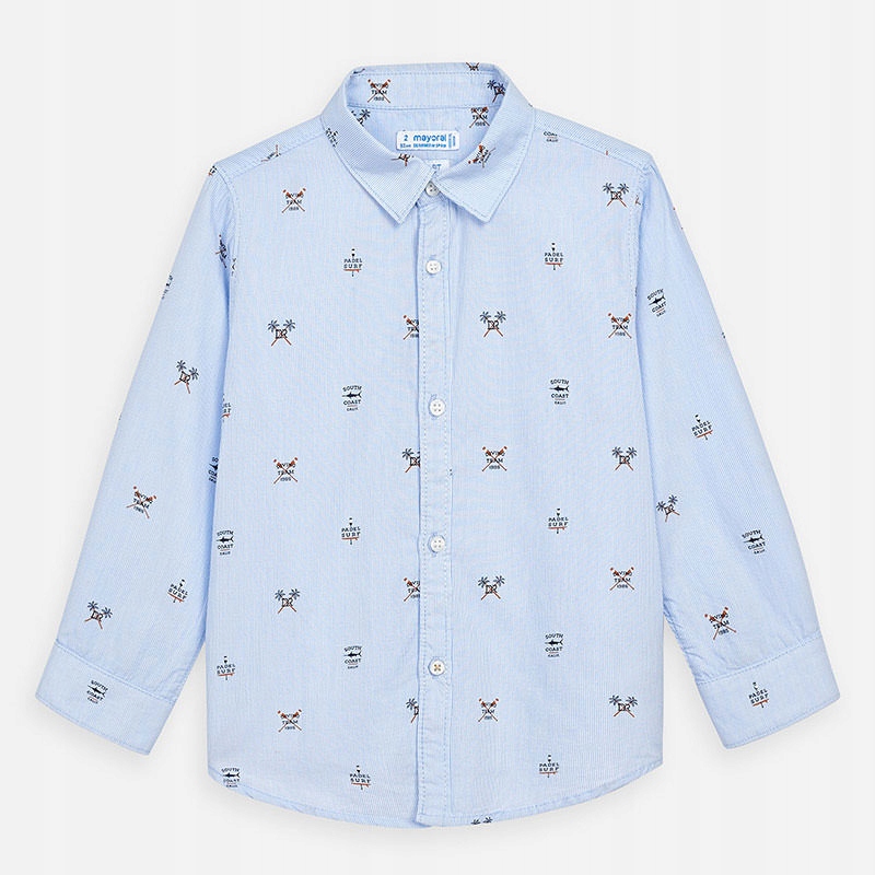 Koszula wzorki długi rękaw chłopięca Mayoral 3176-10 r.104 Kolor niebieski