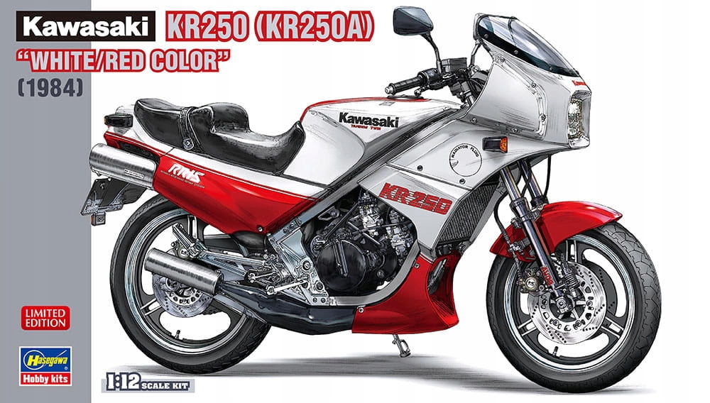 Kawasaki KR250 (KR250A) (bílo-červená) 1:12 Hasegawa 21745