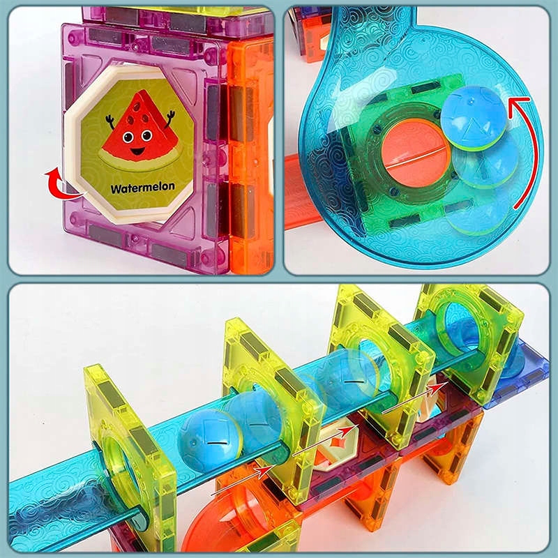 KLOCKI MAGNETIC MAGNETYCZNE ZESTAW 110 ELEMENTÓW EDUKACYJNE 3D TORY KULKOWE Liczba elementów 110 szt.