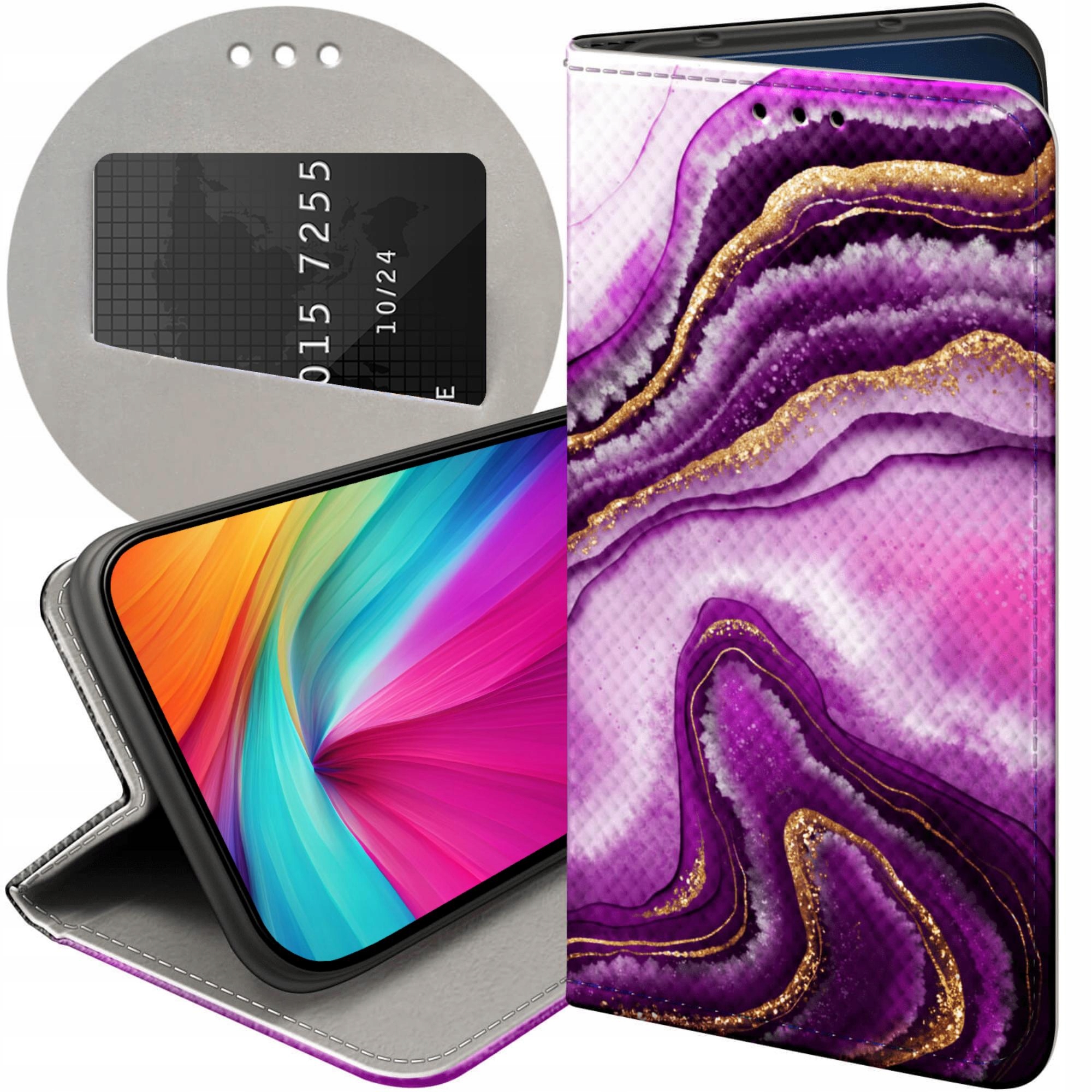 Etui Z Klapką Do Huawei P30 Pro Różowy Marmur Purpura Róż Marmur Case