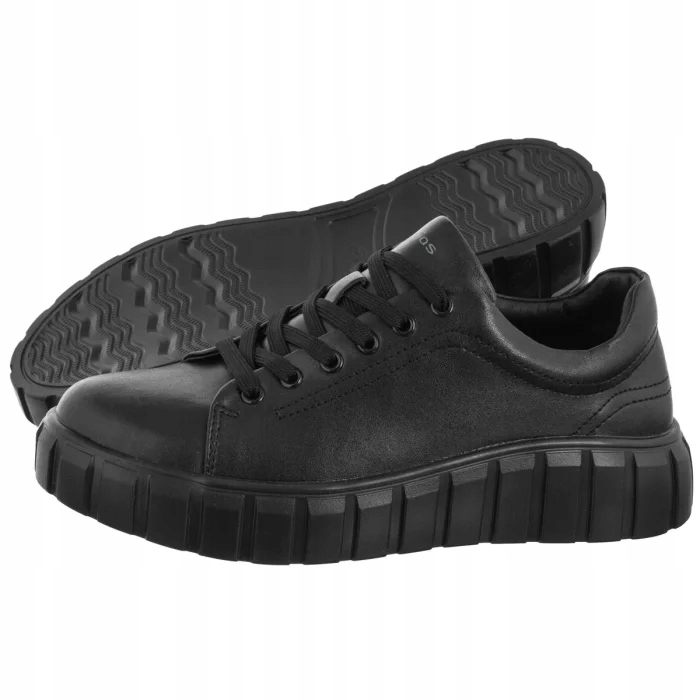 Kožené boty Dámské tenisky Polobotky Wojas Černé 46359-51 Black