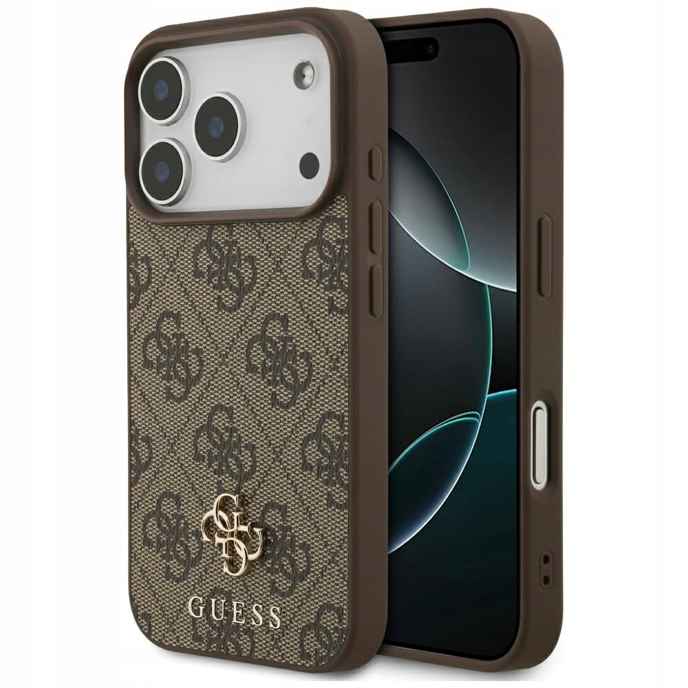 Pouzdro Guess 4G Small Classic Logo MagSafe pro iPhone 17 Pro, hnědé