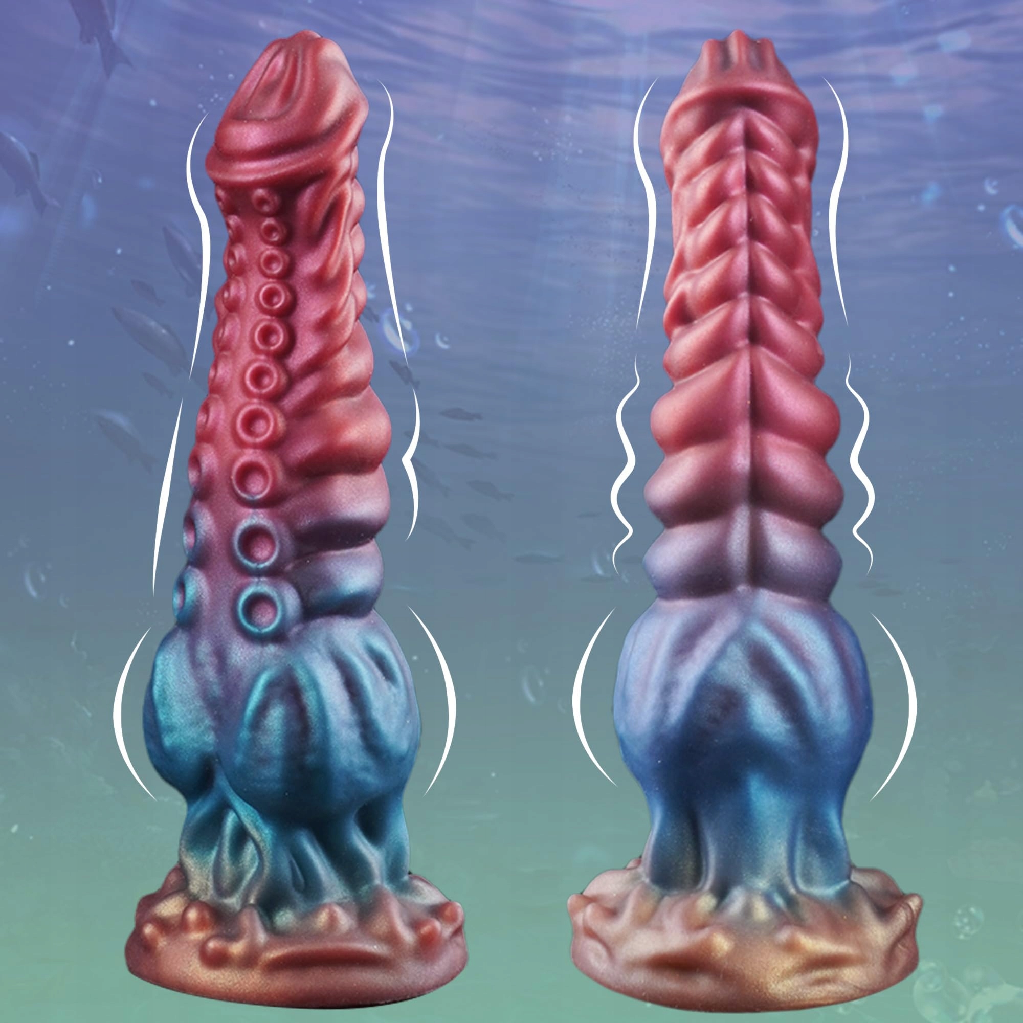 FANTASY Dildo Potwór Tentakel 24cm Silikonowy Z Przyssawką Dla Par — miniatura 3