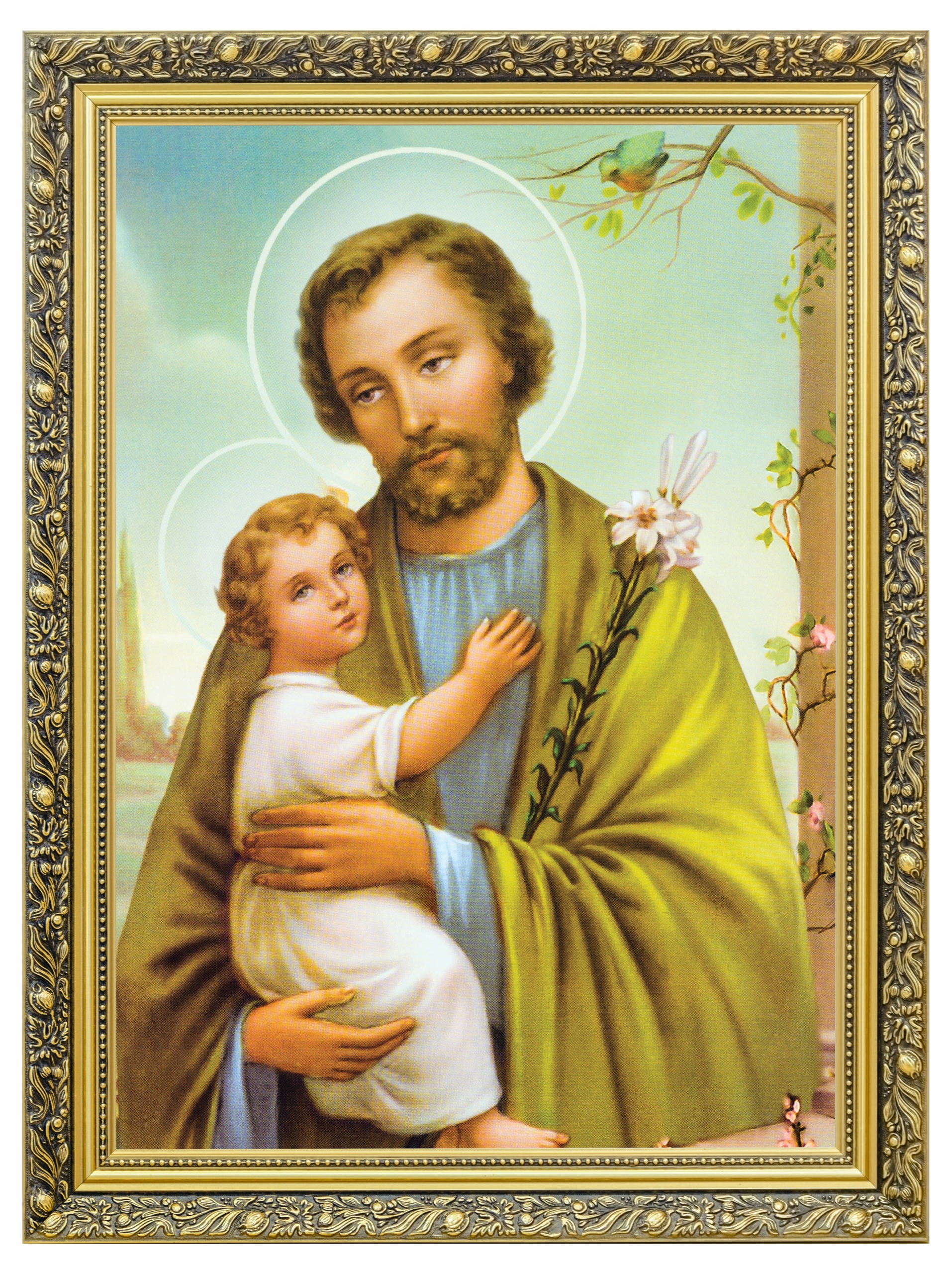 Svatý Josef S Ježíškem Obraz V Ozdobném Rámu 60x80