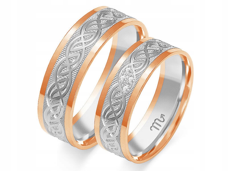 

Złota obrączka nowoczesna ślub 14K 585 r 35 36 37
