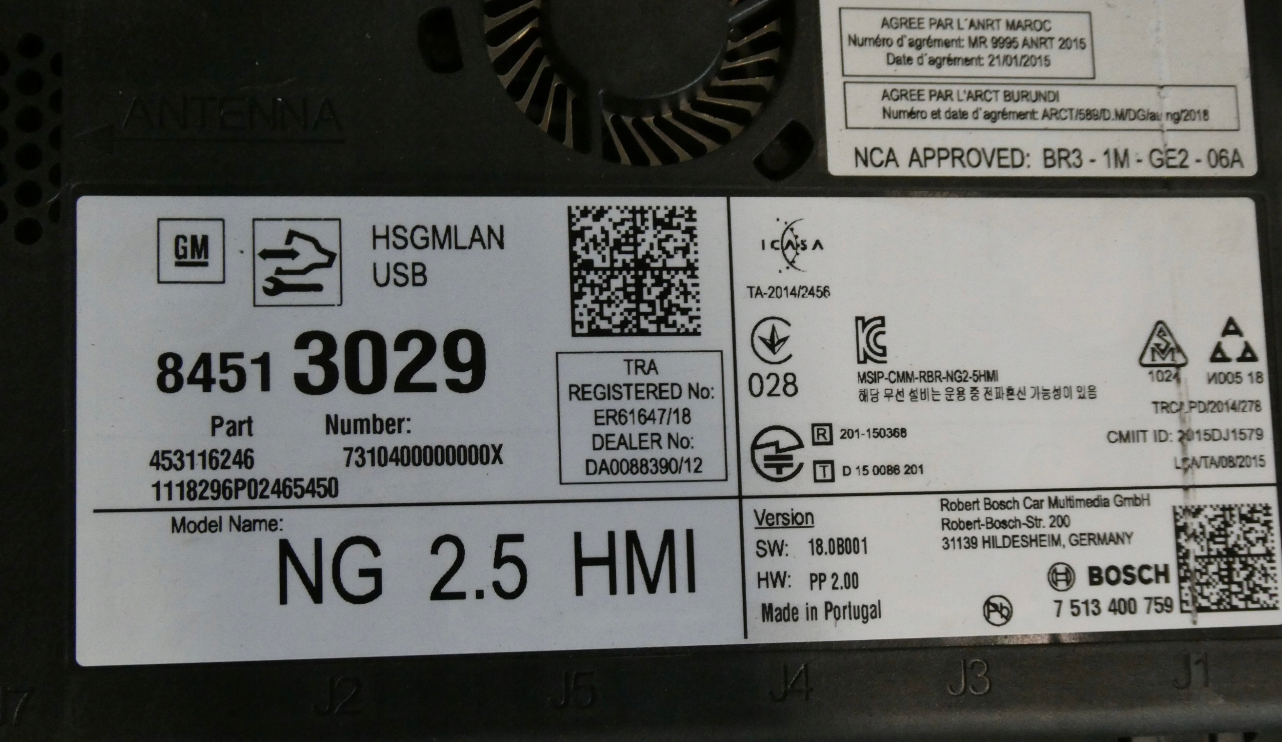 Module NG 2.5 HMI OPEL ASTRA K 5