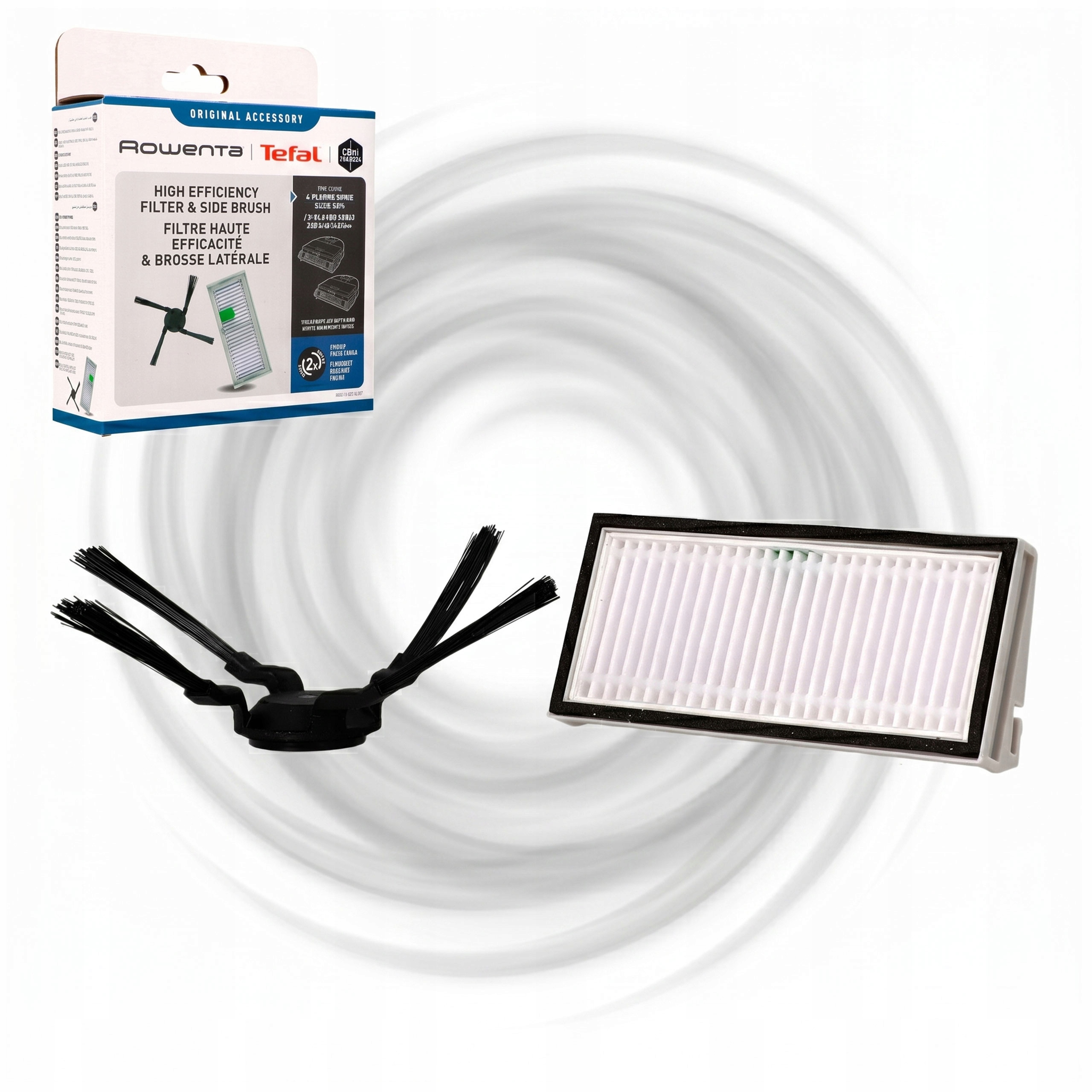 Filtr i szczotka boczna do odkurzacza Tefal X Plorer 220 240 Ai ZR294002