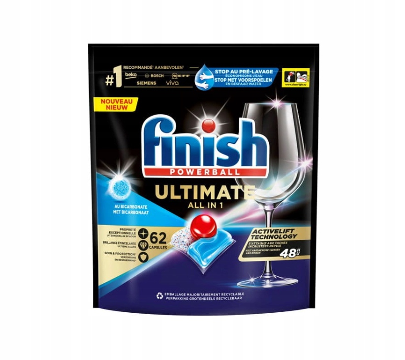 Levně Finish Ultimate All In 1 62KS Bicarbonate Kapsle Do Myčky Nádobí