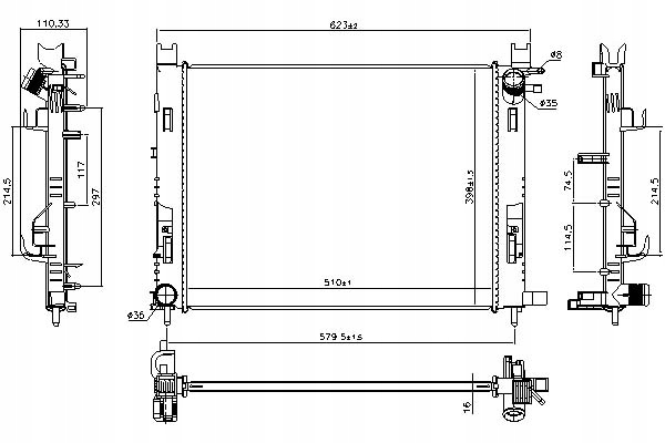 Chladič Motoru Nissens 214107326R 180093N DA200