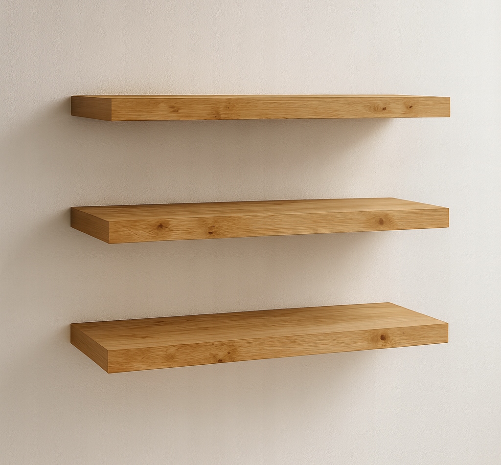 Moderní závěsné police na zeď Neviditelná montáž 3 minuty 3x 50x15 cm