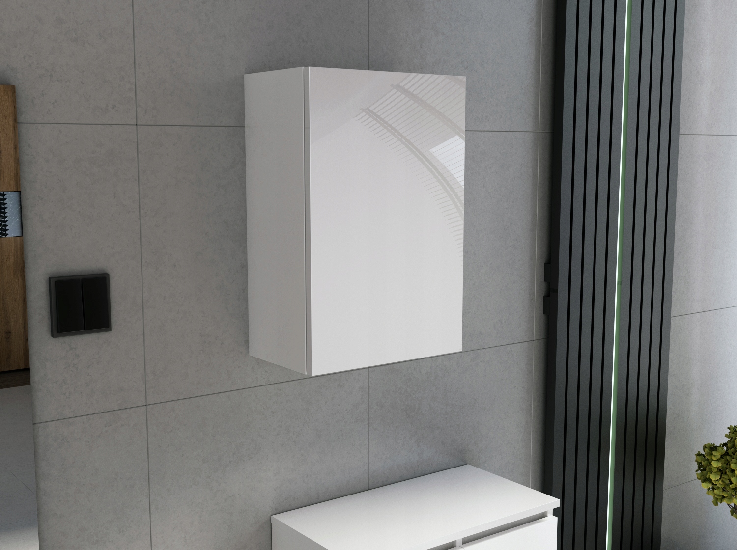 wisząca szafka łazienkowa 40 cm do łazienki półka biały mat + POŁYSK 40x60 Kod producenta MILA