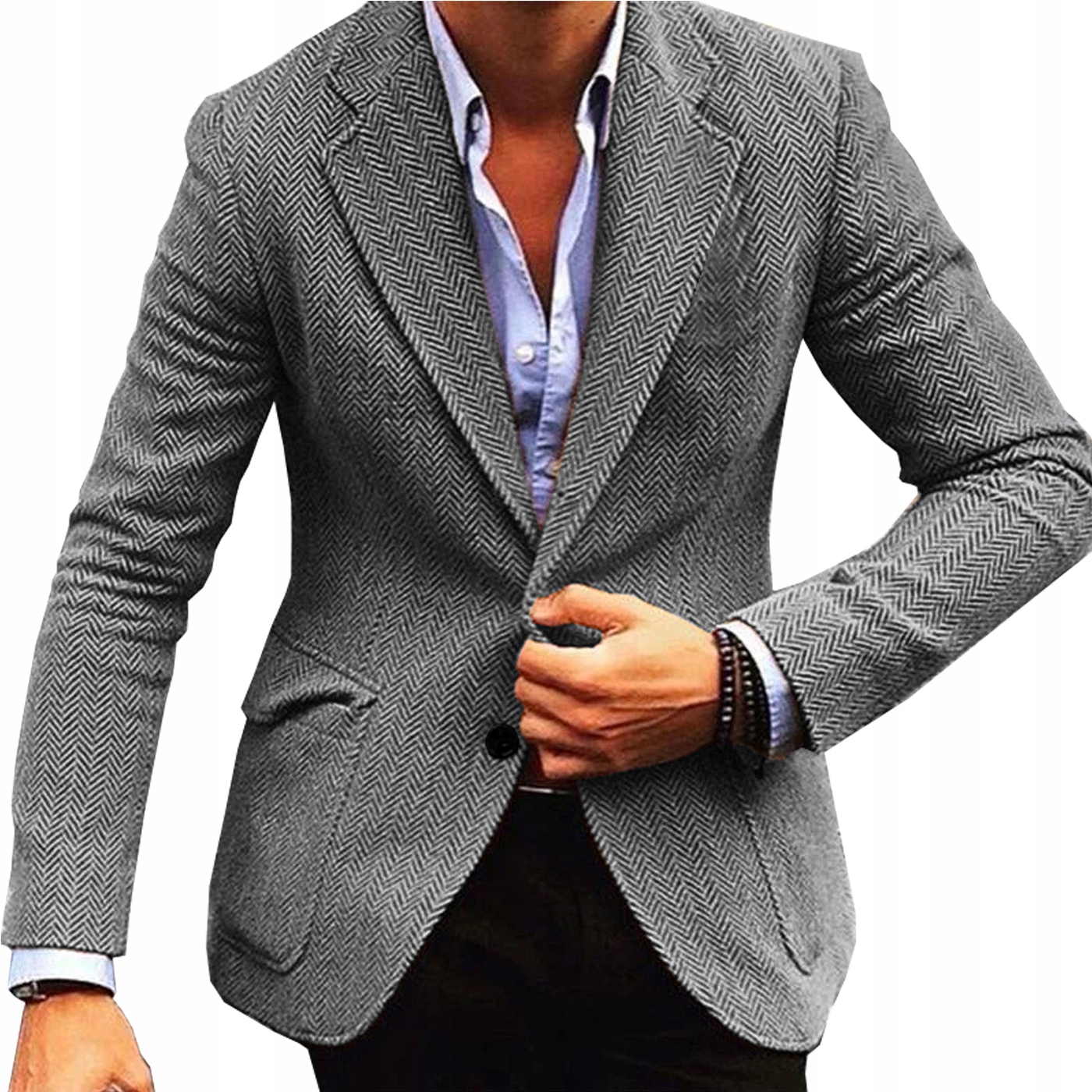 Sako pro každodenní nošení Klasická jedle Šedá Casual