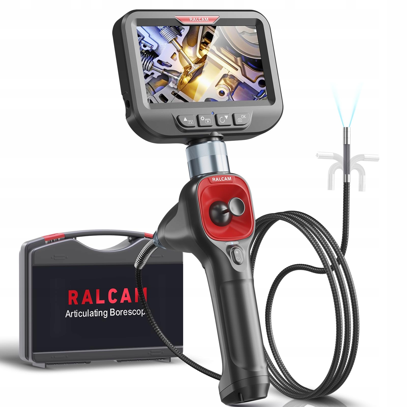 RALCAM Kamera Endoskopowa 6,2mm 360° 4,3" HD 720P IP67 Wodoodporna