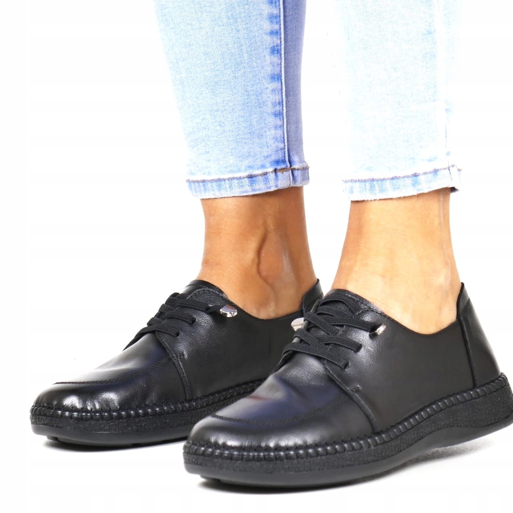 Černé Polobotky Z Přírodní Kůže, Širší V Chodidle, Pohodlné, Lehké, Měkké Topy