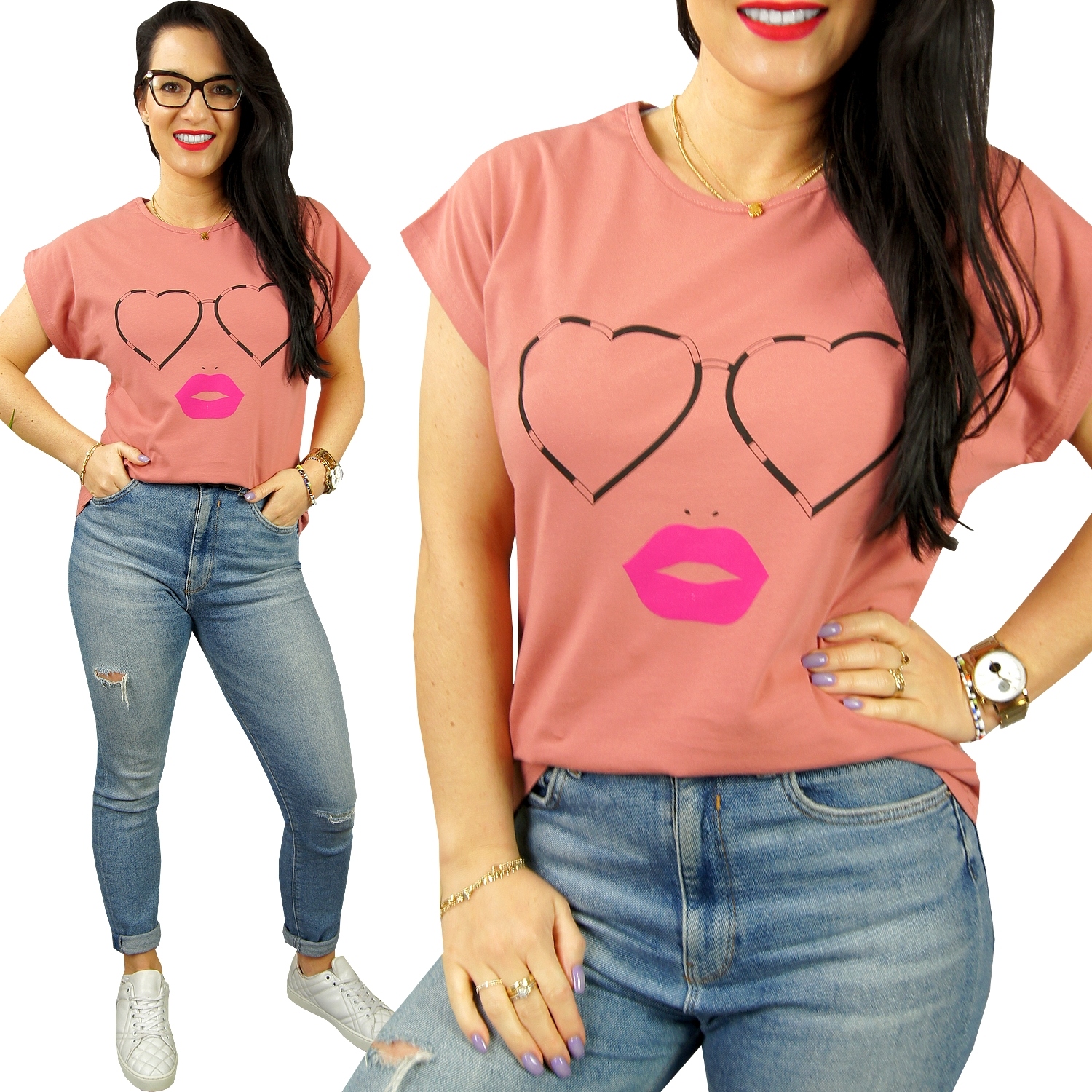 

Bluzka koszulka Kobiecy Tshirt Top print Wzory, M