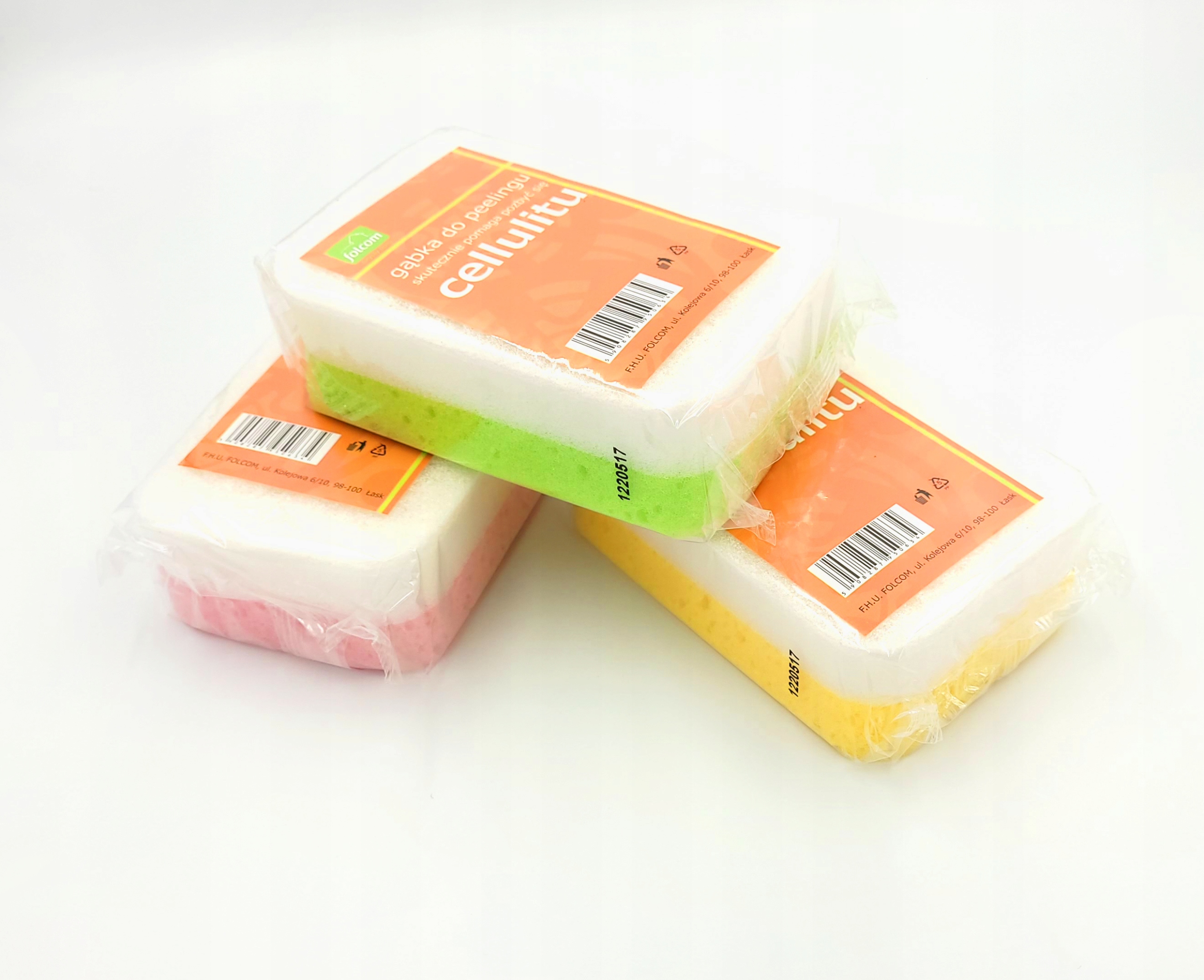 

Zestaw 3 gąbek kąpielowych do peelingu Folcom