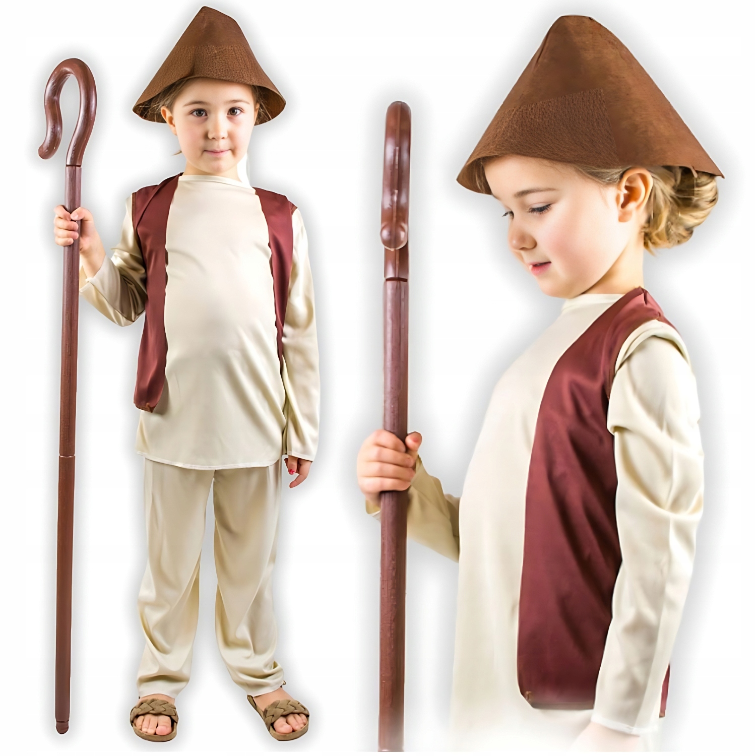 PRZEBRANIE PASTERZA DLA DZIECI STRÓJ PASTUSZKA DZIEWCZYNKI JASEŁKA 128 134