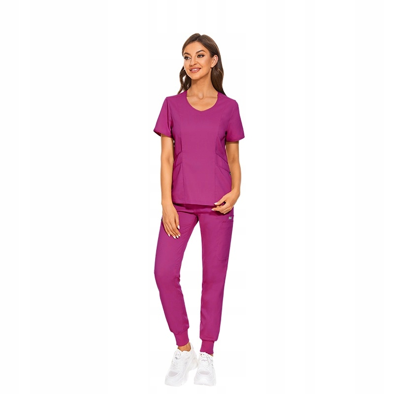 Komplet Medyczny Damski Scrub Uniform Model 42050 Ciemnoróżowy Rozmiar Xs