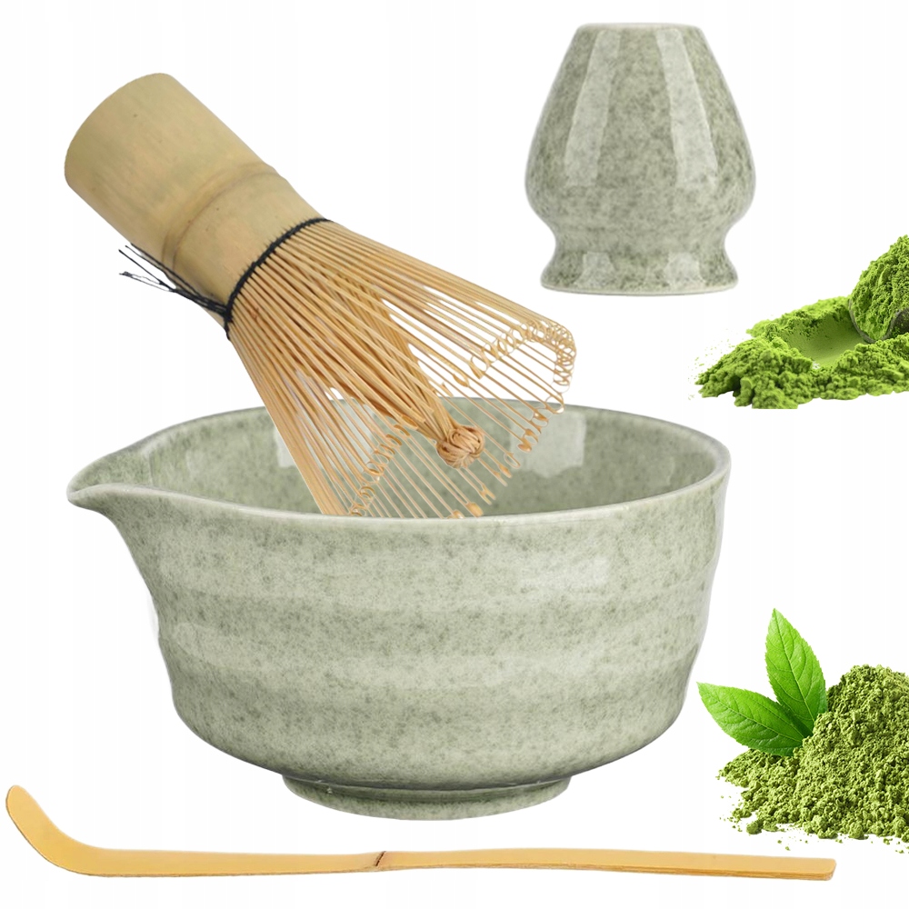 Zestaw Startowy Do Matcha Herbaty Z Piękną Czarką Miotełką +łyżką+sito