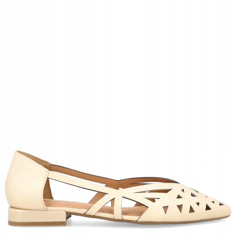 Ažurové baleríny z kůže Gioseppo 78218 Krémové 41