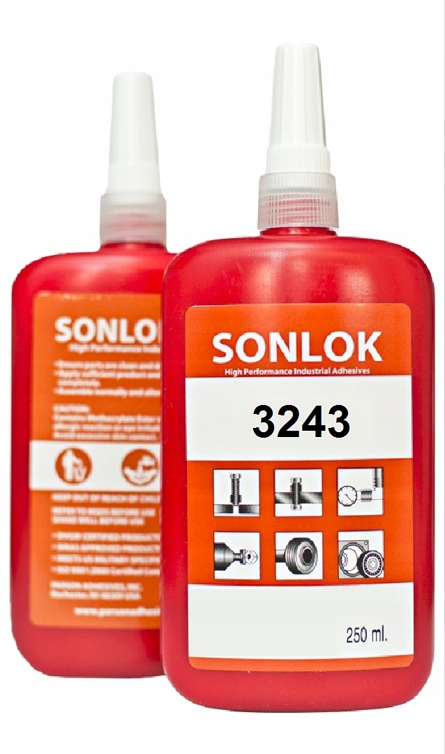 Klej Sonlok 3243 250ml Do Gwintów Do Śrub Średni Niebieski 243