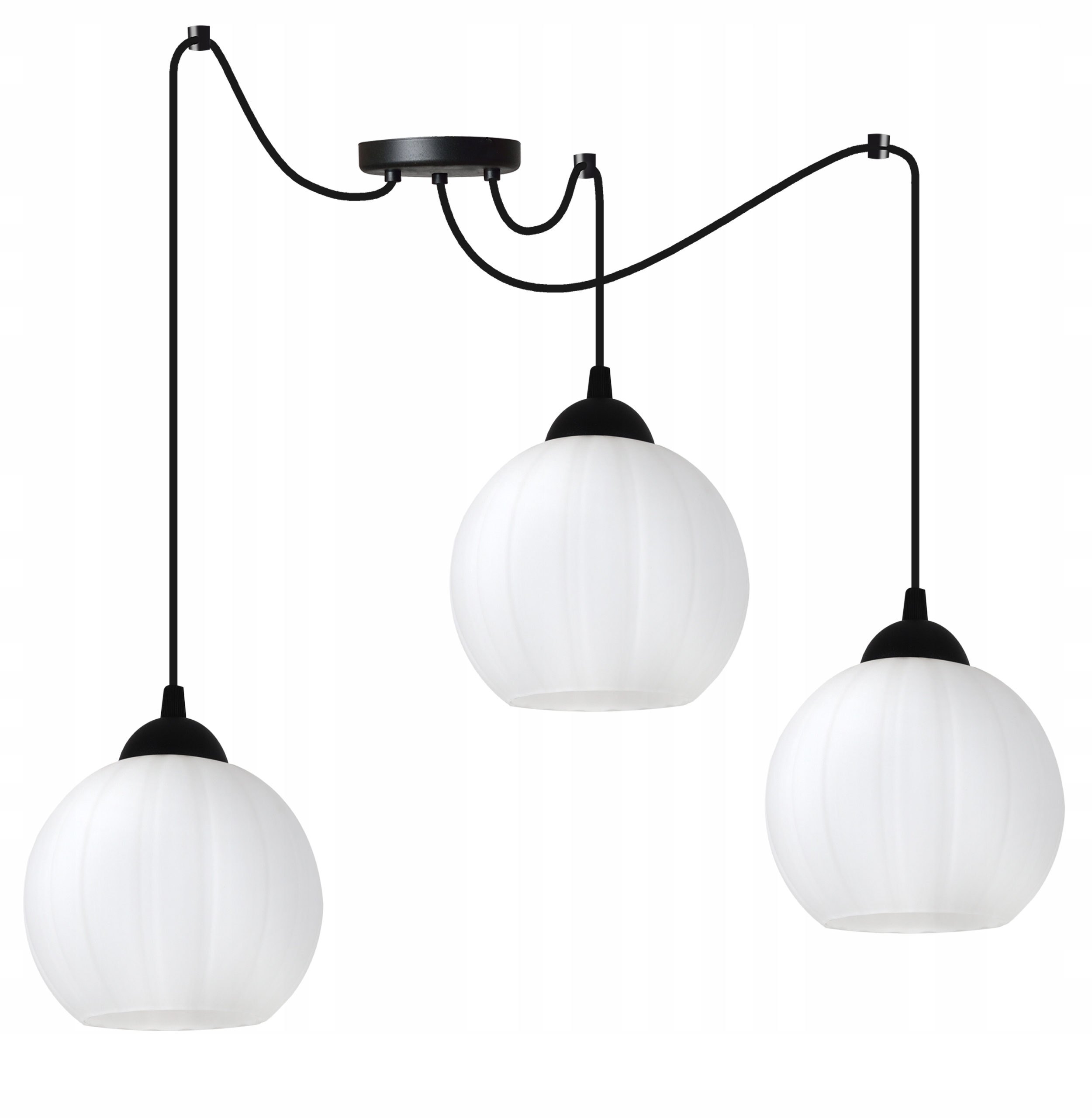 Závesná Stropná Lampa Luster Pavúk Loft Biela Sklenená Guľa Do Jedálne