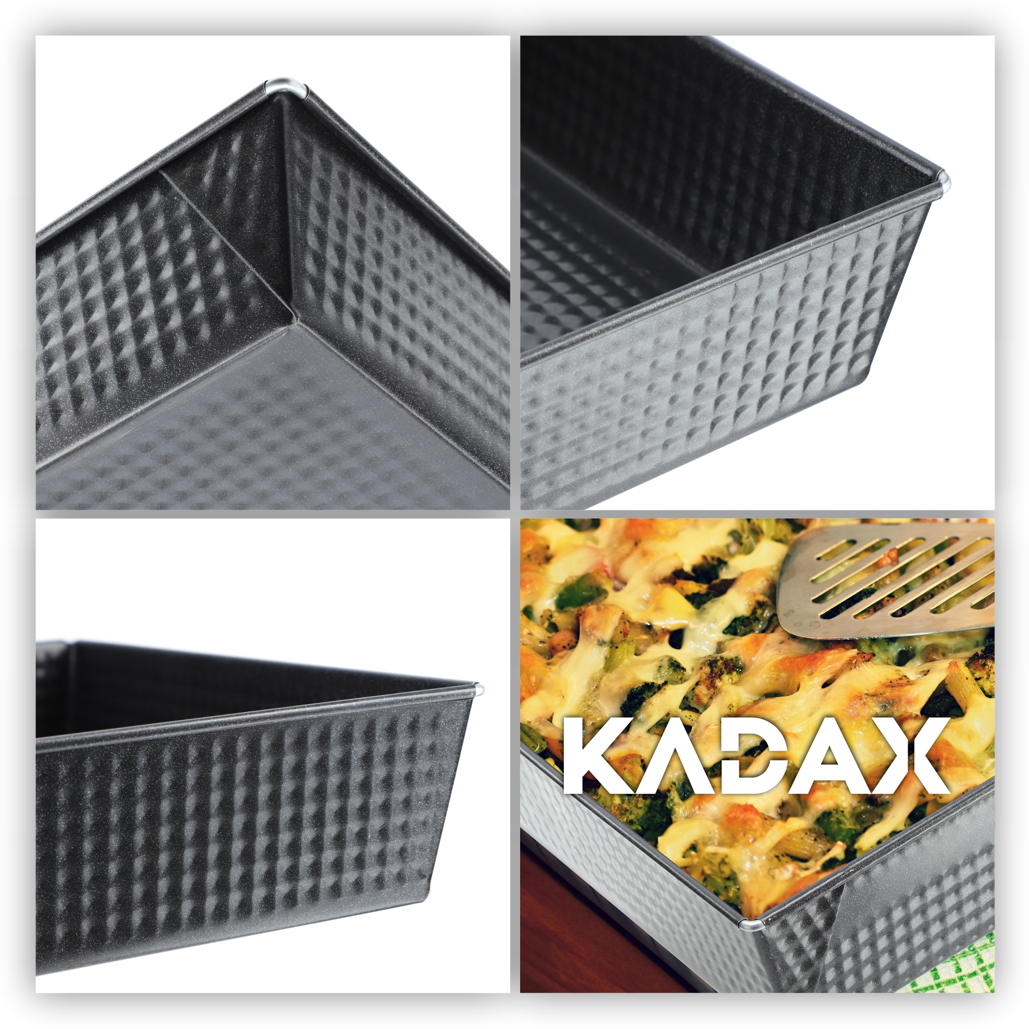 BLACHA FORMA DO PIECZENIA CIASTA NIEPRZYWIERALNA PROSTOKĄTNA 36x25x6 Szerokość produktu 25.5 cm