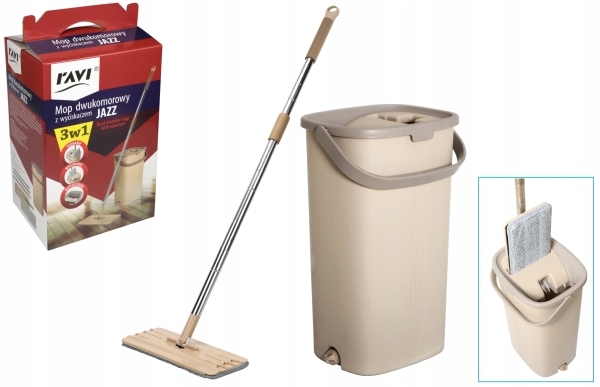 Levně Dvoukomorový mop se ždímačem Jazz s příslušenstvím pro úklid Ravi