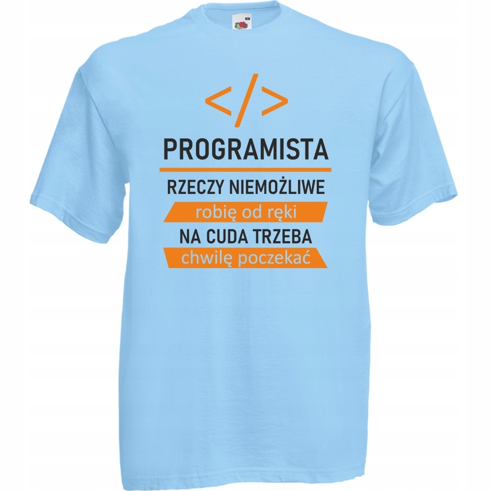 

Koszulka programista cudotwórca XXL błękitna