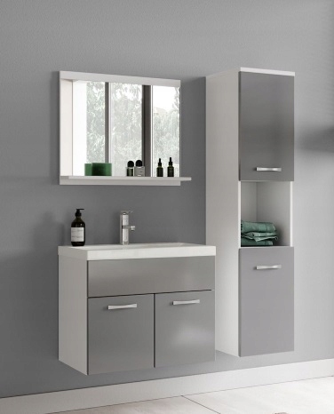 Meble łazienkowe Szary 60cm ETNA zestaw 4 elementy