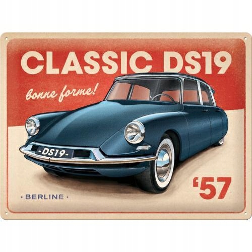 Табличка вывеска CITROEN DS19 CLASSIC 57 листовой металл 30x40