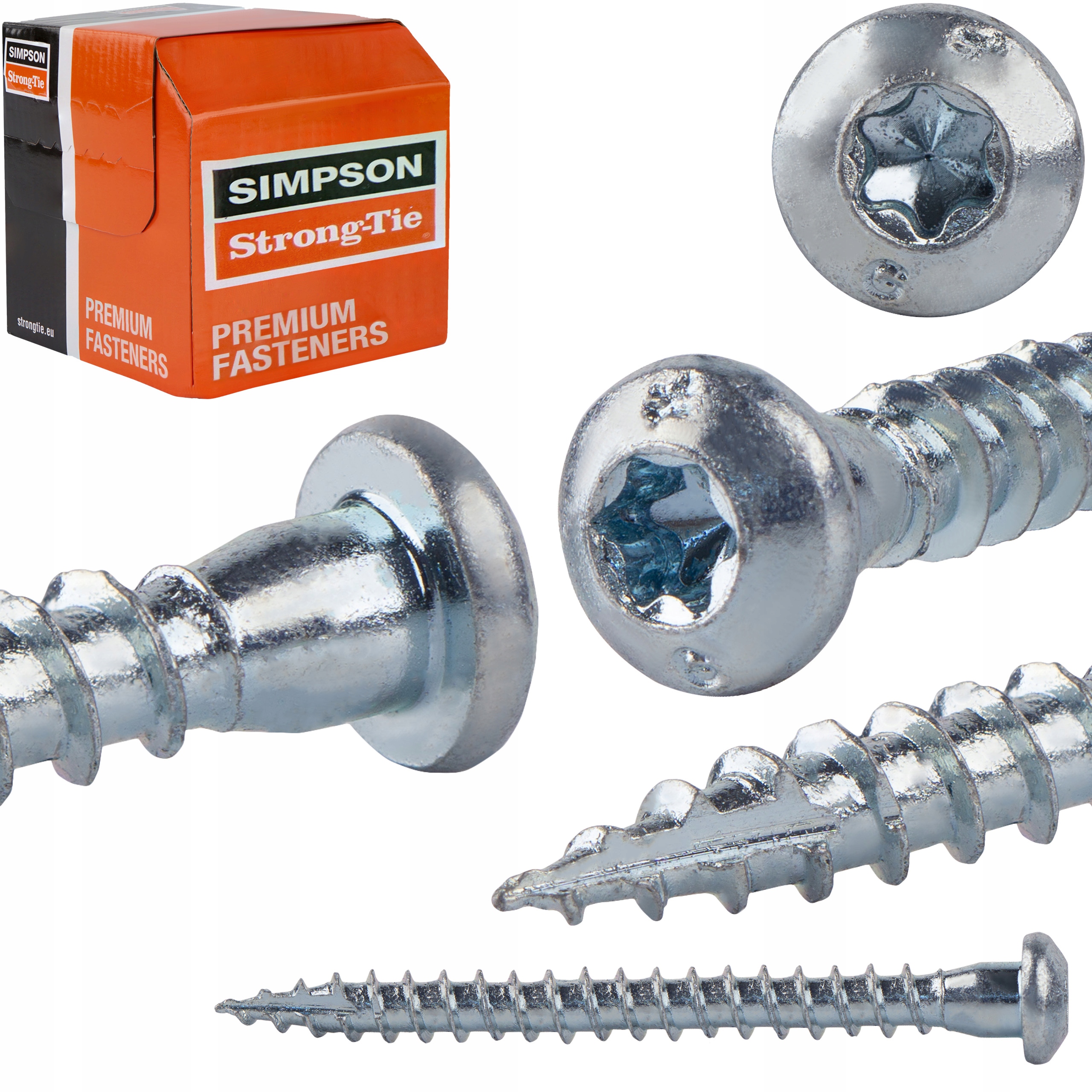 Tesařské vruty 5x50 mm 250 ks Torx pro spojovací prvky konektorů Simpson Csa