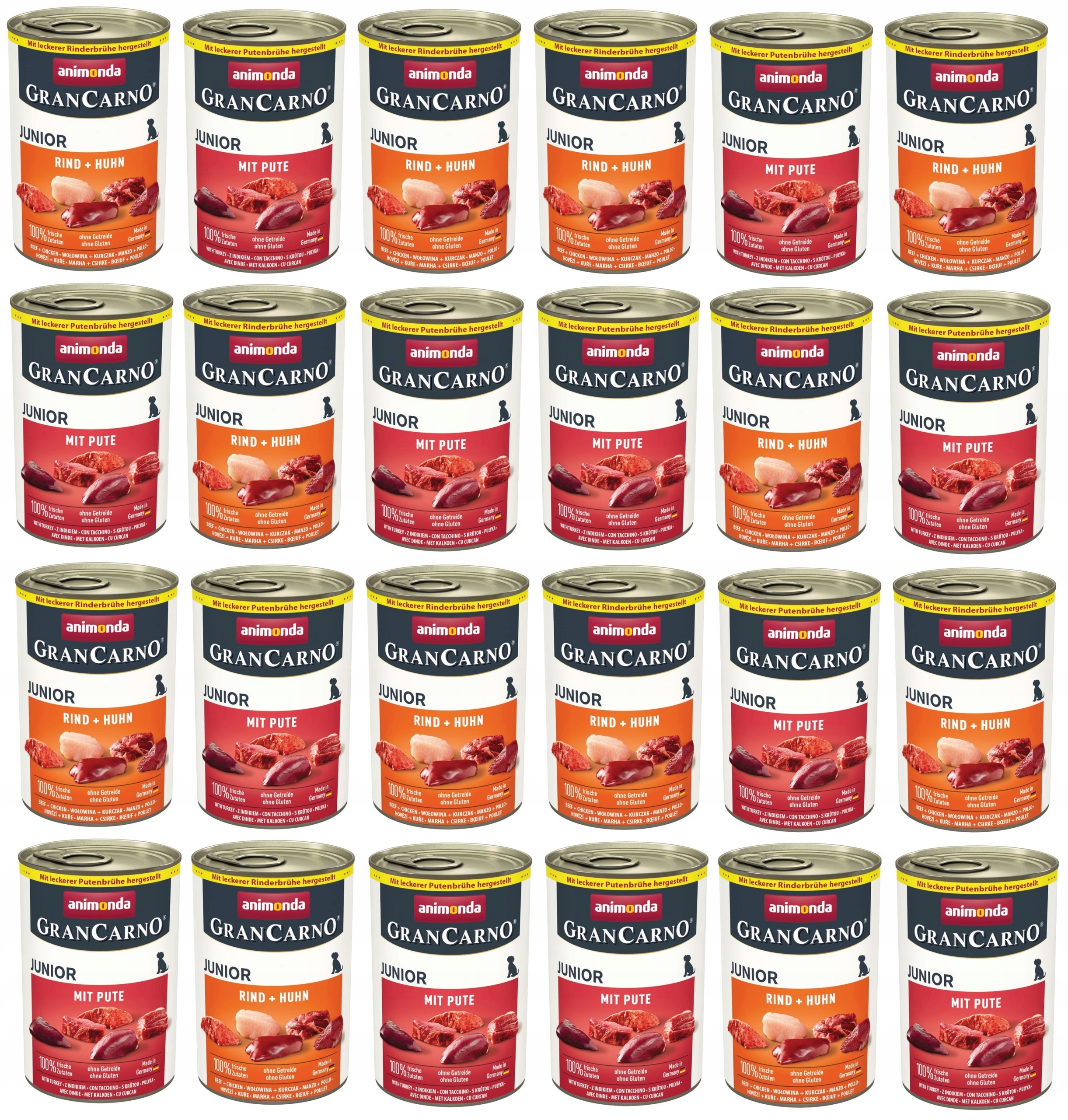 24x400g Animonda Grancarno Junior Karma mokra dla Szczeniąt MIX Smaków