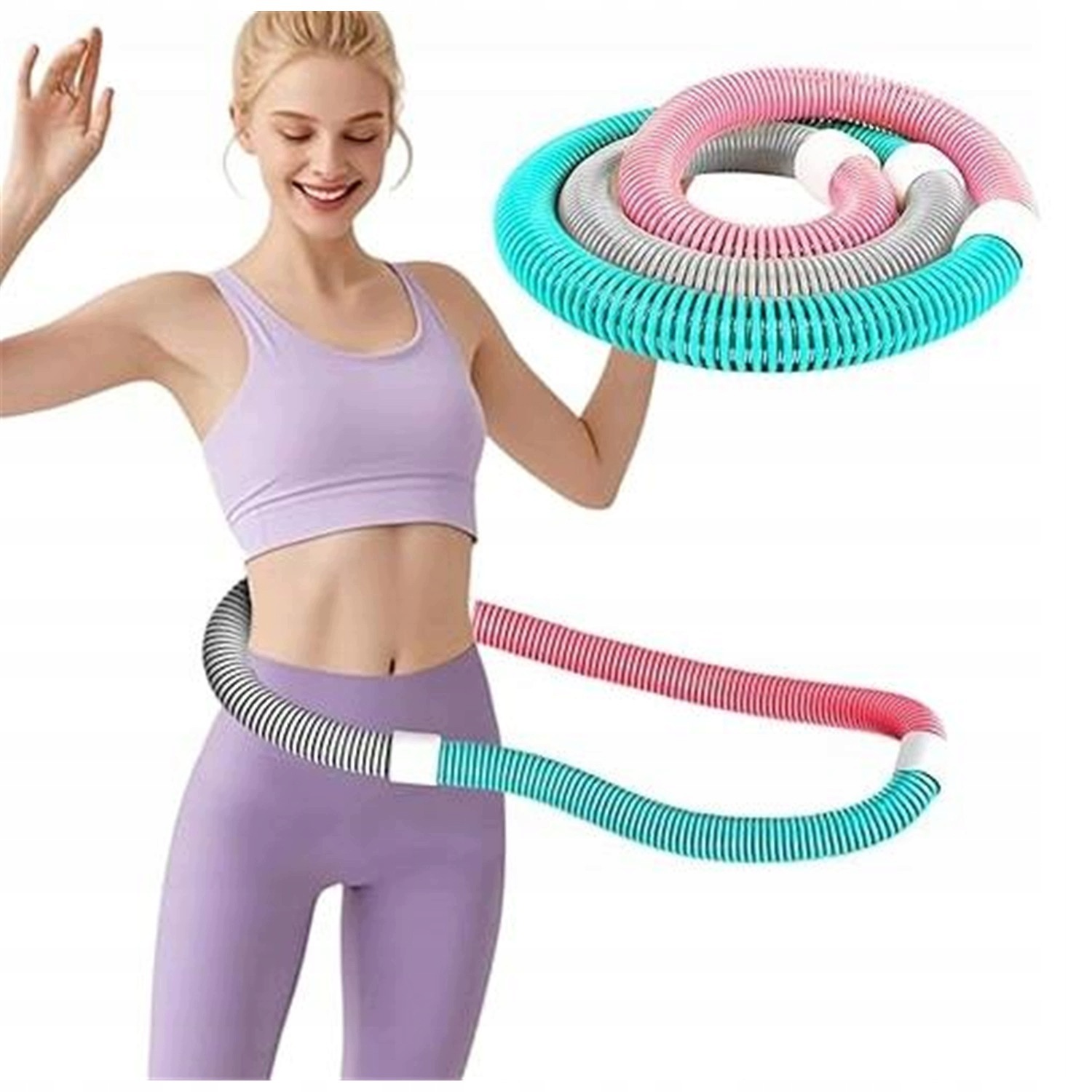 Sprężynowa Hula Hop Do Fitnessu Trening Wyszczuplający Talii Pvc Sprężyny