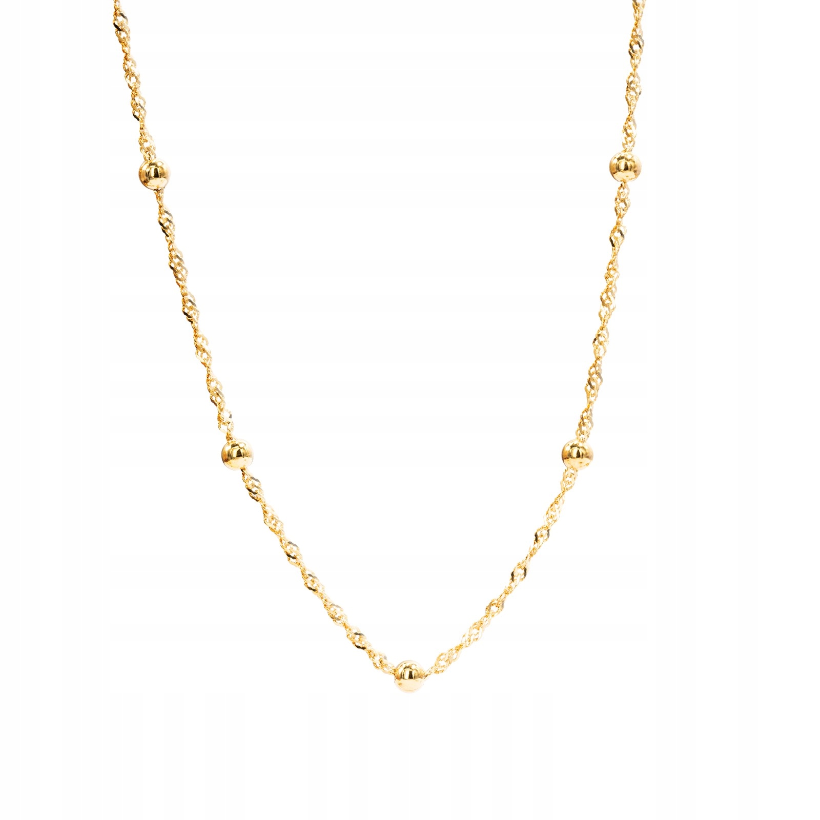 Stříbrný pozlacený náhrdelník 925 s proplétanými kuličkami