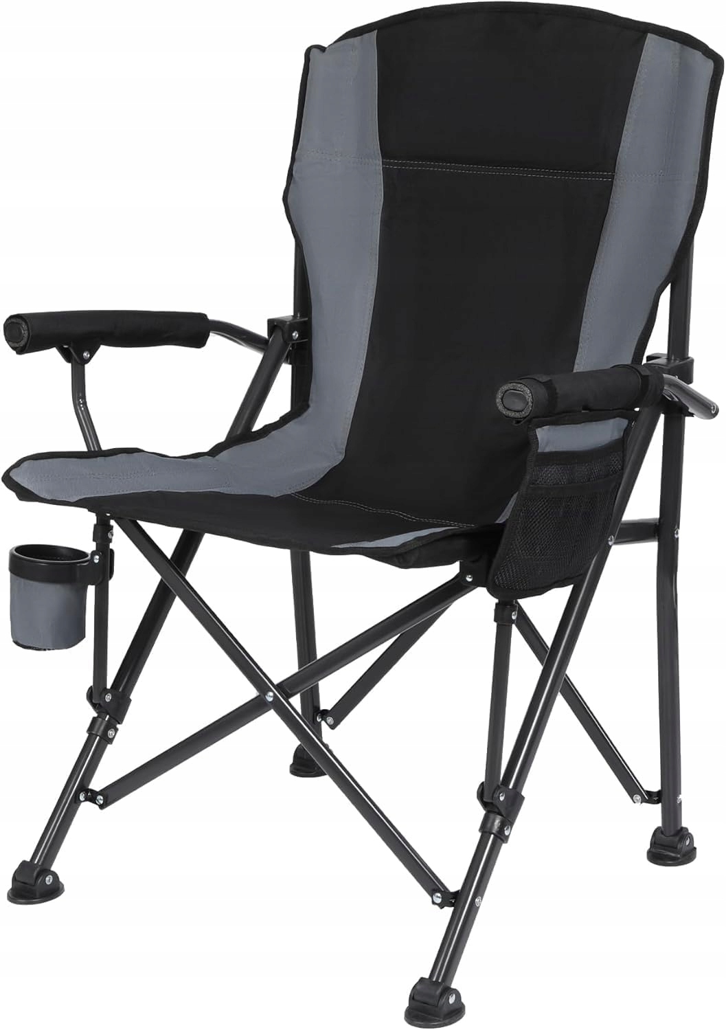 Redcamp XXL Składane Krzesło Kempingowe 150 kg Czarne z Wysokim