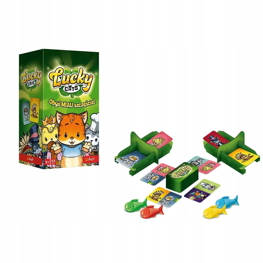 TREFL GRA LUCKY CATS KARCIANA RODZINNA DLA DZIECI KOTY