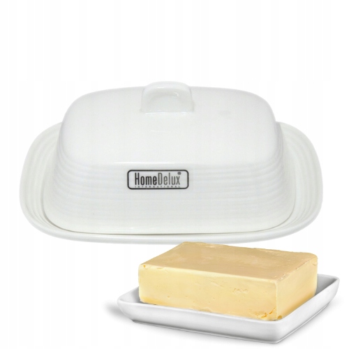 MASELNICZKA MASELNICA POJEMNIK NA MASŁO PORCELANA + NOŻYK DO MASŁA