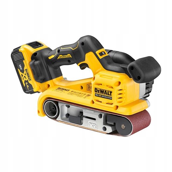 DeWalt DCW220P2 szlifierka taśmowa akumulatorowa 18V/2*5Ah, pas 75*533mm, walizka Tstak